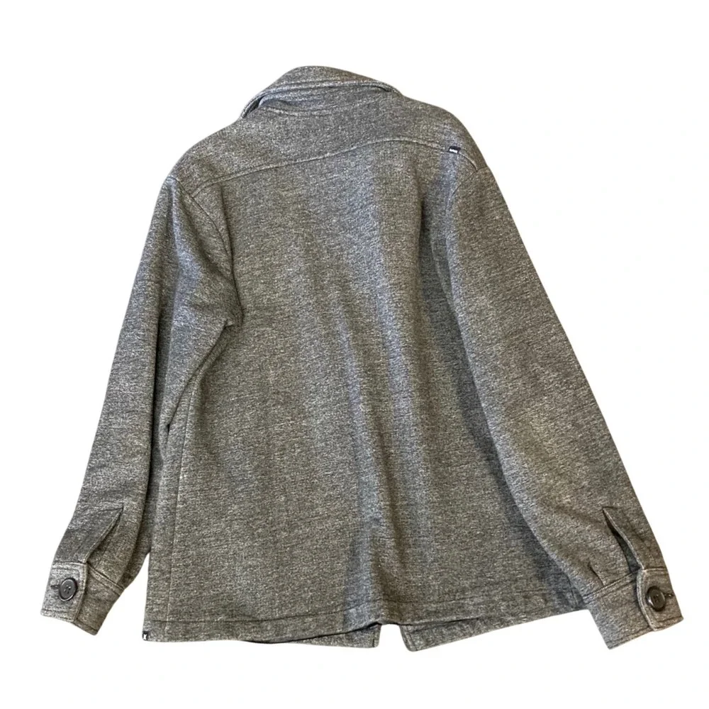 Hurley Mens Double Breasted Pea Coat Heather Grey Knit Jacket Large